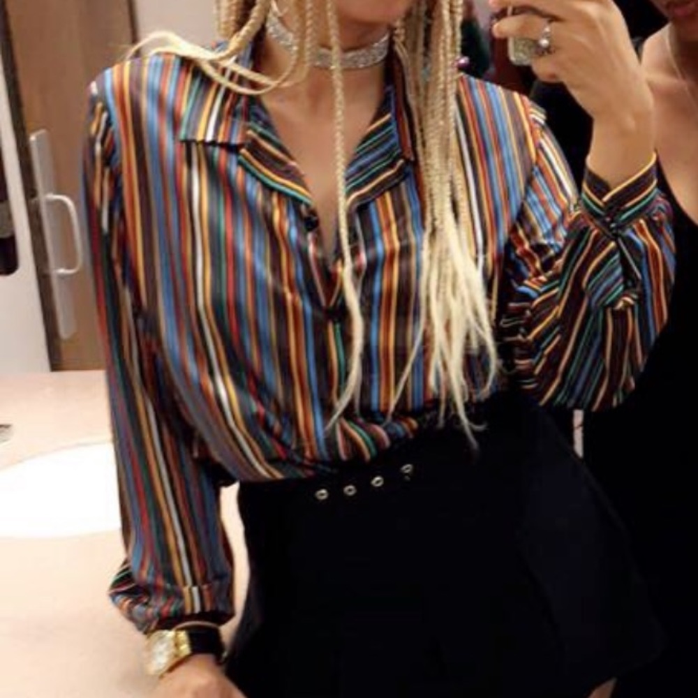 Colorful striped blouse